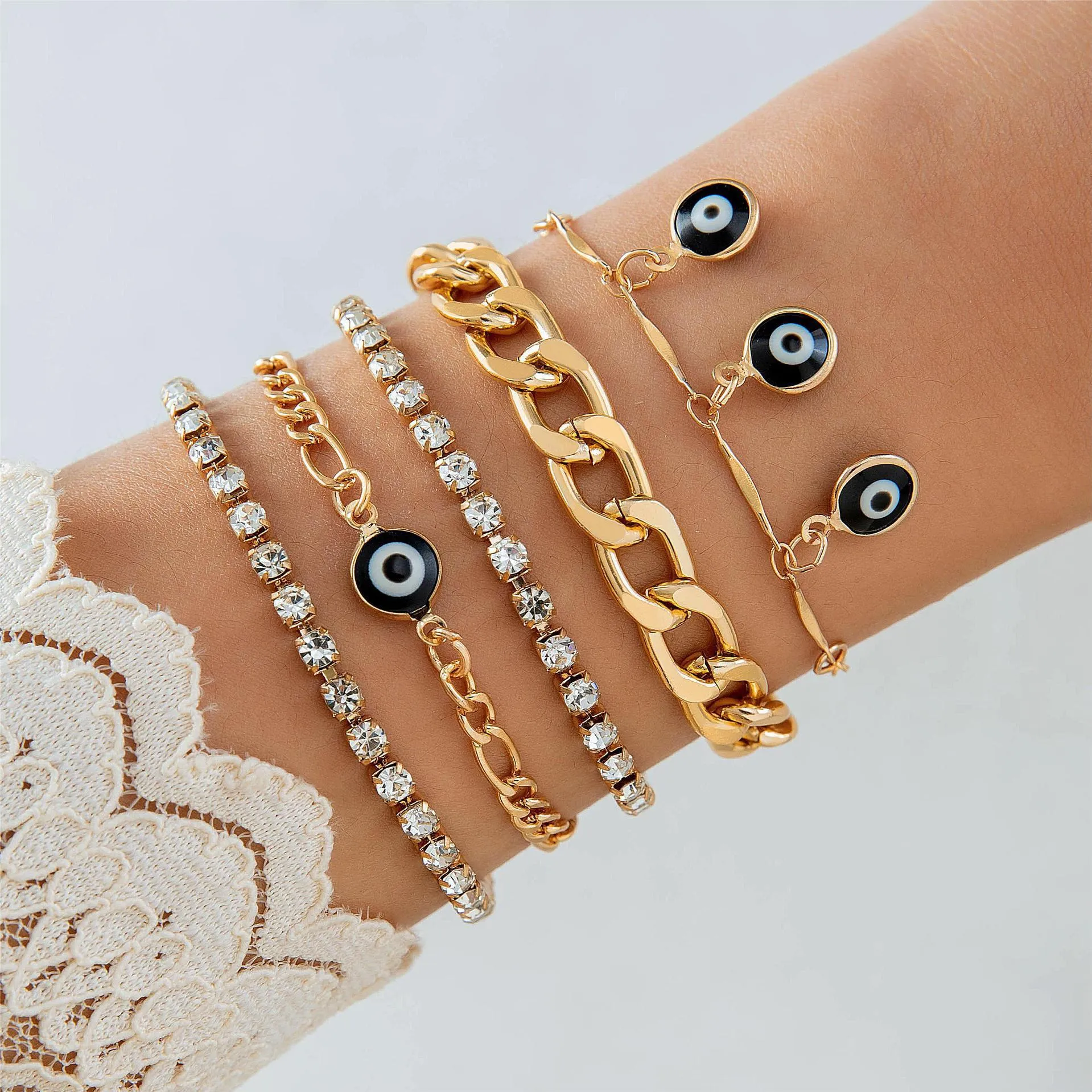 Wholesale Devil's eye bracelet design niche versatile eye bracelet set