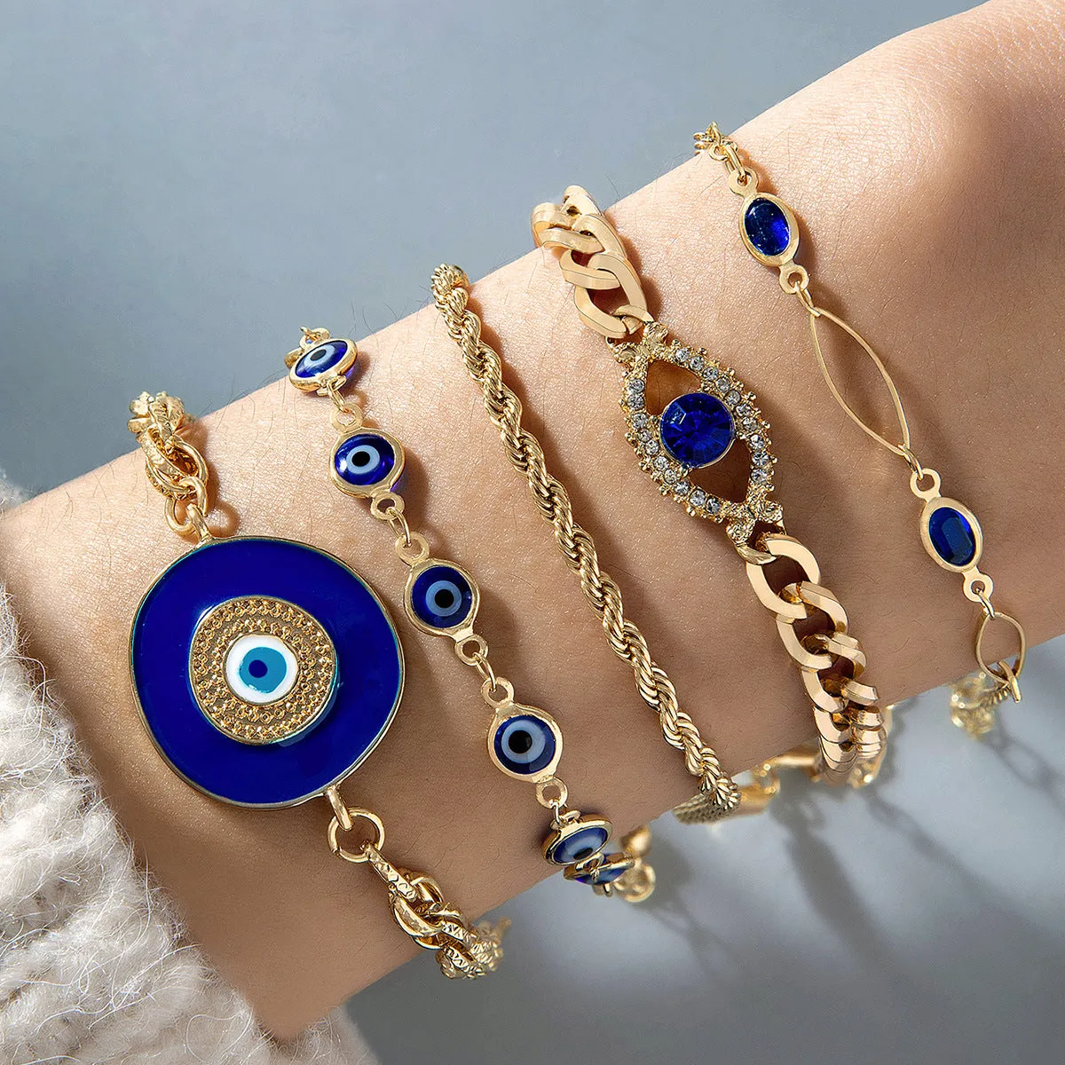 Wholesale Devil's eye bracelet design niche versatile eye bracelet set