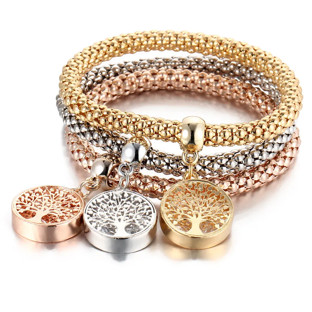 Wholesale Diamond Butterfly Bracelet Alloy Three Color Set