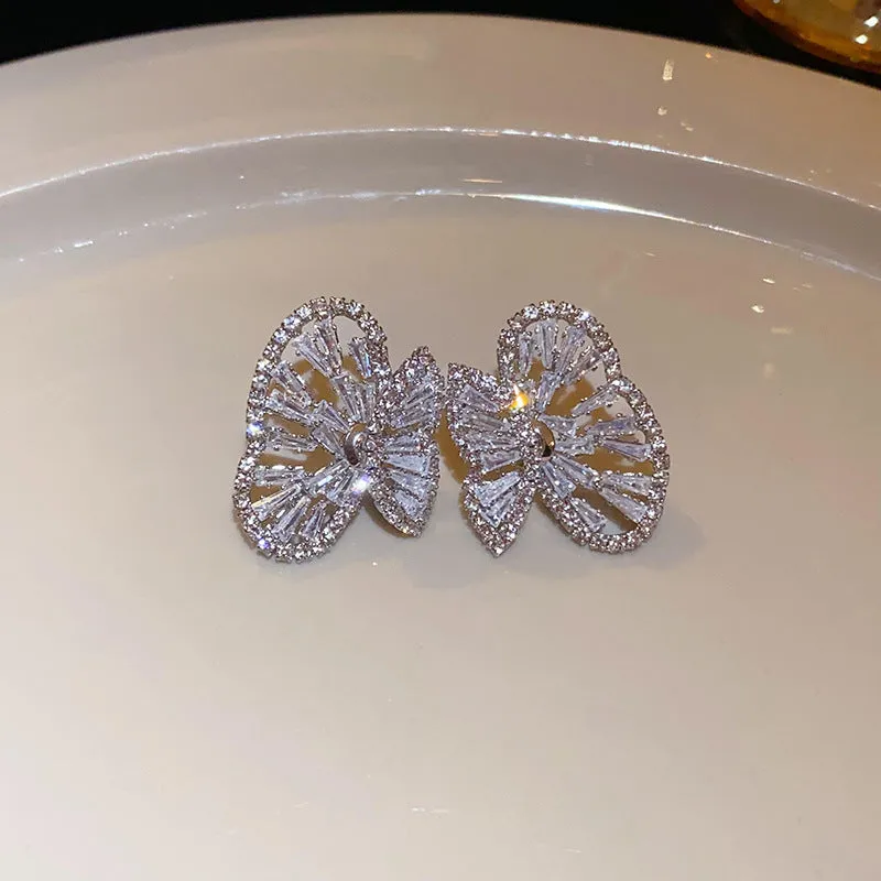 Wholesale Diamond Butterfly Flower Five Pointed Star Tassel Alloy Earrings
