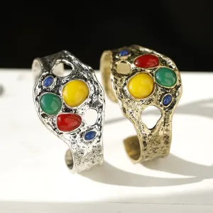 Wholesale diamond color irregular three-dimensional wide bracelet