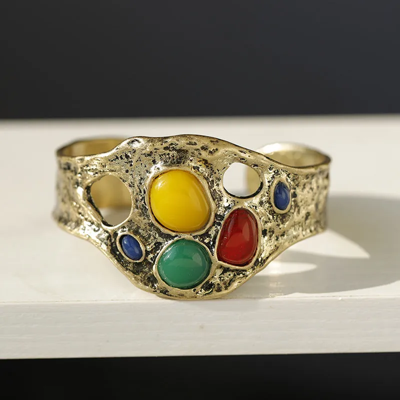 Wholesale diamond color irregular three-dimensional wide bracelet