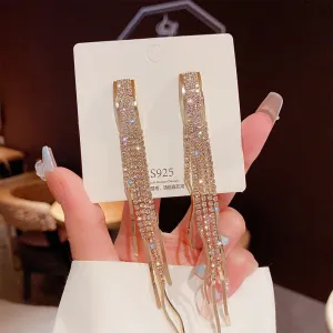 Wholesale diamond-embedded  temperament Super fairy  slimming  exaggerated earrings
