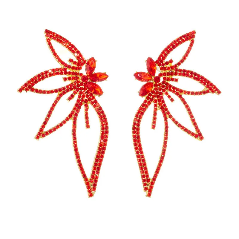 Wholesale Diamond Inlaid Butterfly Girl Alloy Earrings