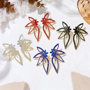 Wholesale Diamond Inlaid Butterfly Girl Alloy Earrings