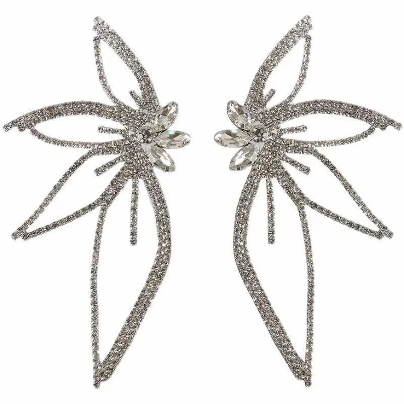 Wholesale Diamond Inlaid Butterfly Girl Alloy Earrings