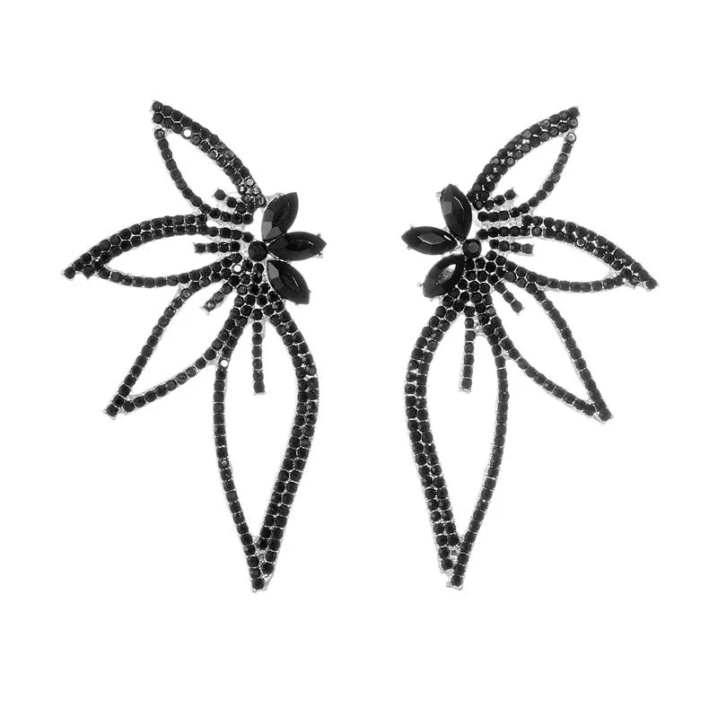 Wholesale Diamond Inlaid Butterfly Girl Alloy Earrings