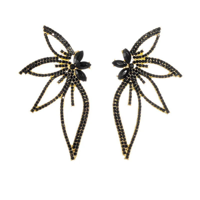 Wholesale Diamond Inlaid Butterfly Girl Alloy Earrings