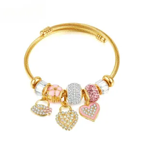 Wholesale Diamond Inlaid Heart Alloy Bracelets