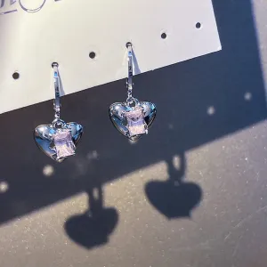 Wholesale Diamond Inlaid Love Alloy Earrings