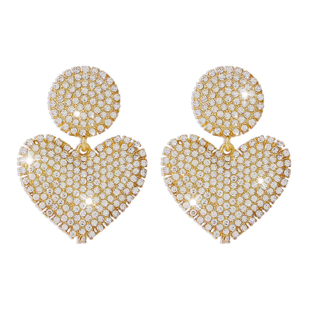 Wholesale Diamond Love Alloy Earrings