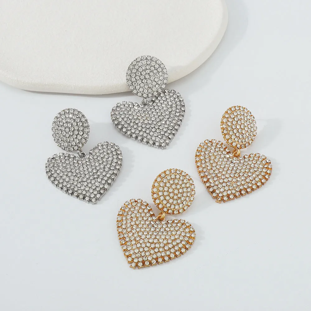 Wholesale Diamond Love Alloy Earrings