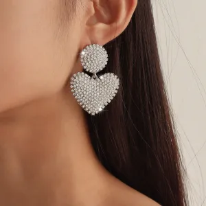 Wholesale Diamond Love Alloy Earrings
