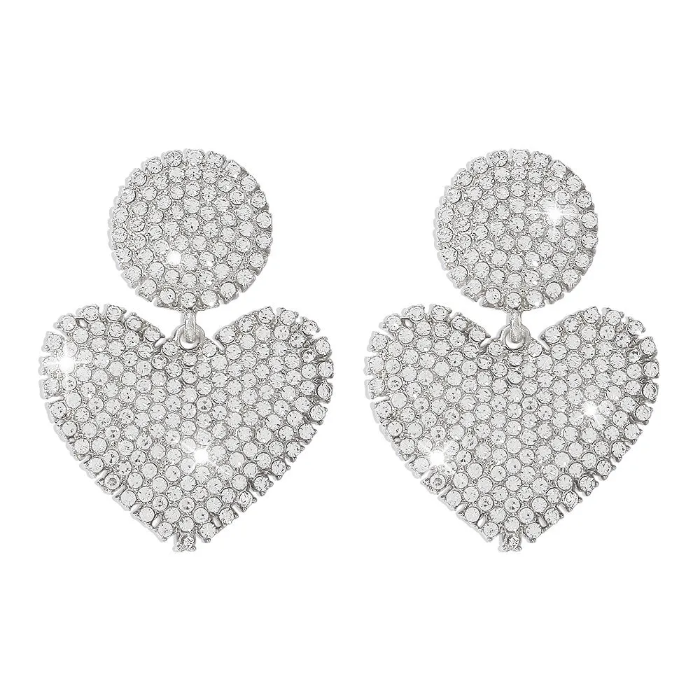 Wholesale Diamond Love Alloy Earrings
