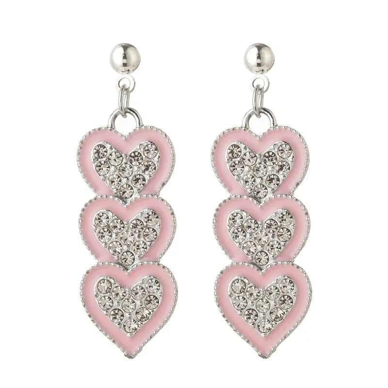 Wholesale Diamond Love Tassel Earrings