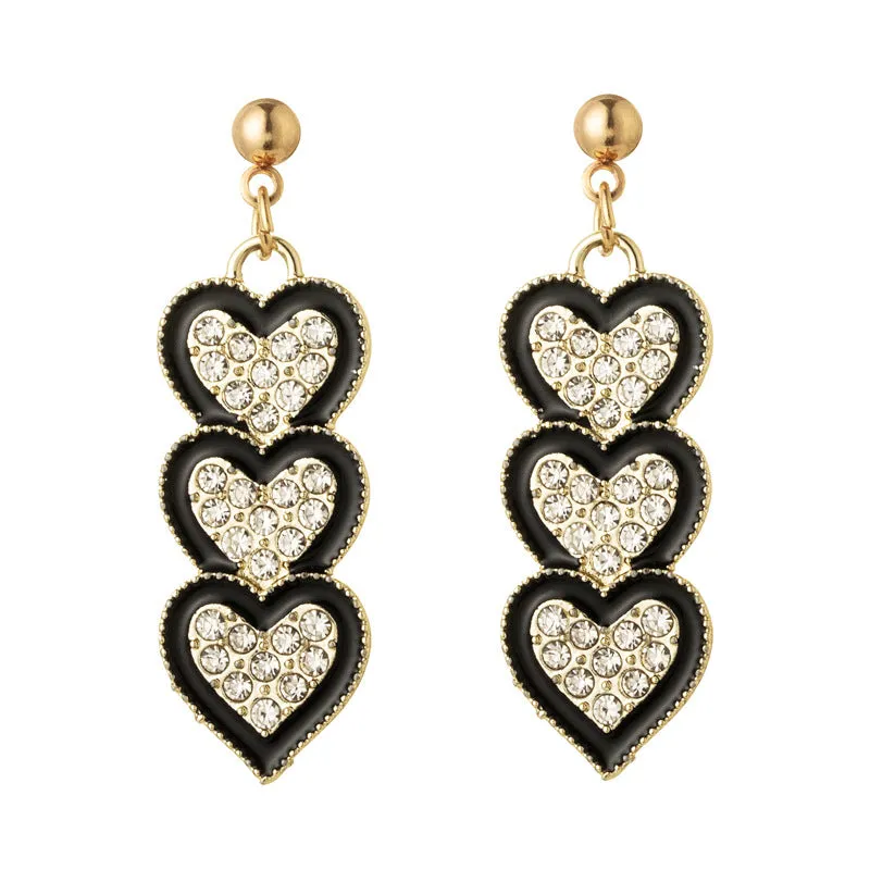 Wholesale Diamond Love Tassel Earrings