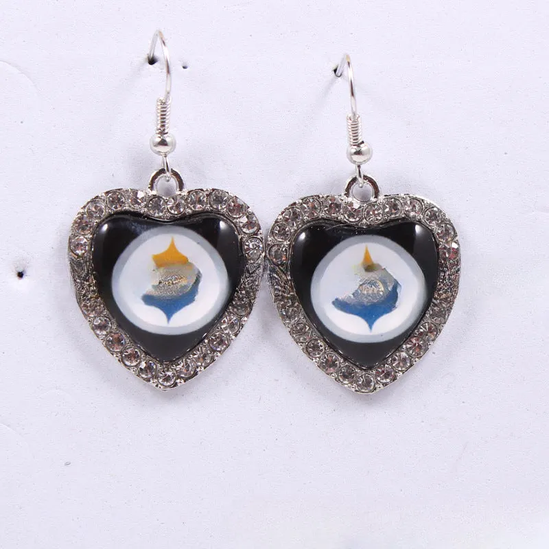 Wholesale Diamond Peach Dot  Logo Earrings