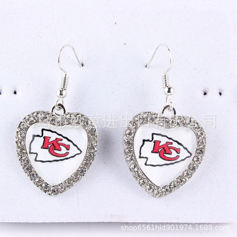 Wholesale Diamond Peach Dot  Logo Earrings