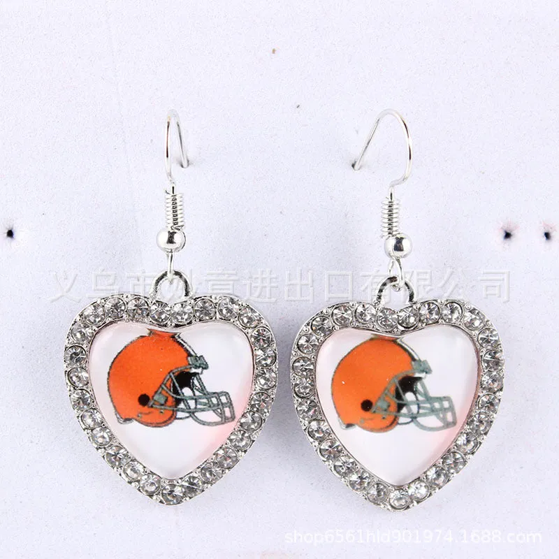 Wholesale Diamond Peach Dot  Logo Earrings