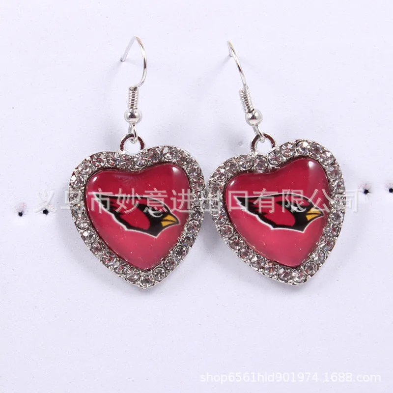 Wholesale Diamond Peach Dot  Logo Earrings
