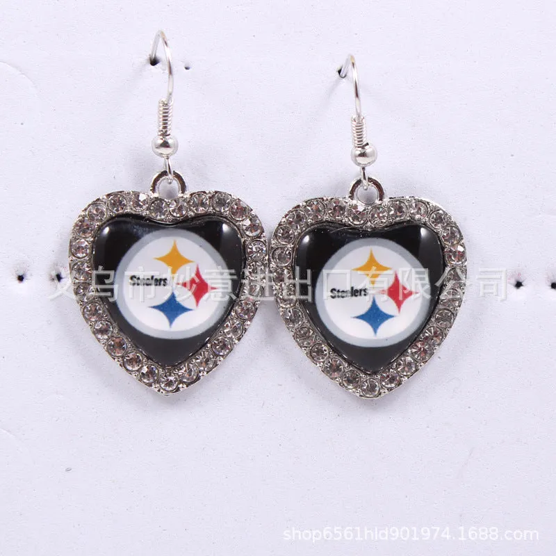 Wholesale Diamond Peach Dot  Logo Earrings