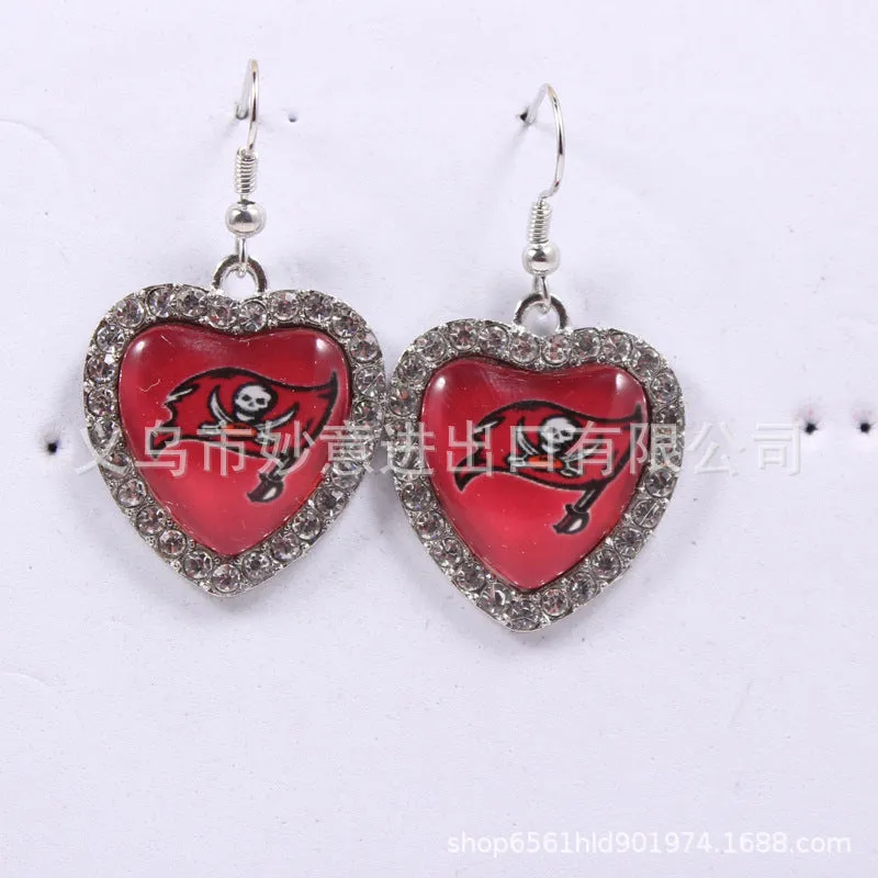 Wholesale Diamond Peach Dot  Logo Earrings