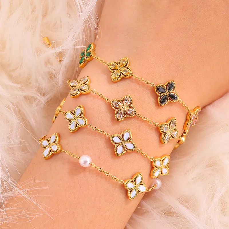 Wholesale Diamond, pearl and zircon bracelet, light luxury and high-end jewelry