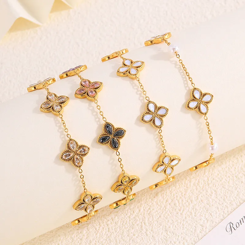 Wholesale Diamond, pearl and zircon bracelet, light luxury and high-end jewelry
