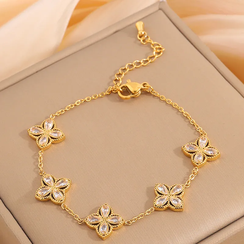 Wholesale Diamond, pearl and zircon bracelet, light luxury and high-end jewelry
