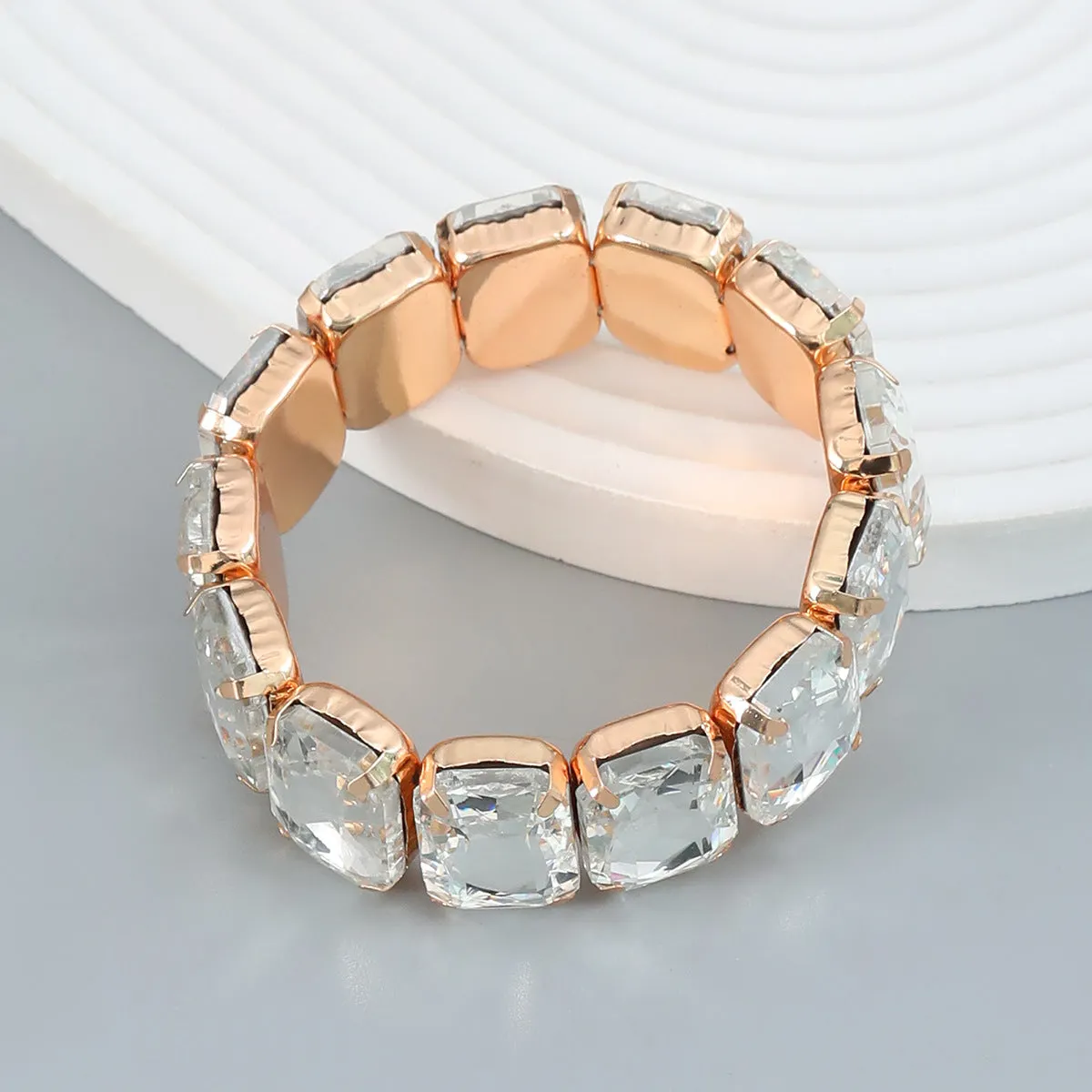 Wholesale Diamond Retractable Elastic Punk Bracelet