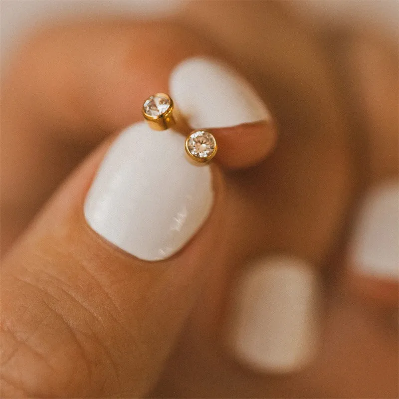 Wholesale Diamond Set Colored Rhinestone Stainless Steel Earbones Earrings