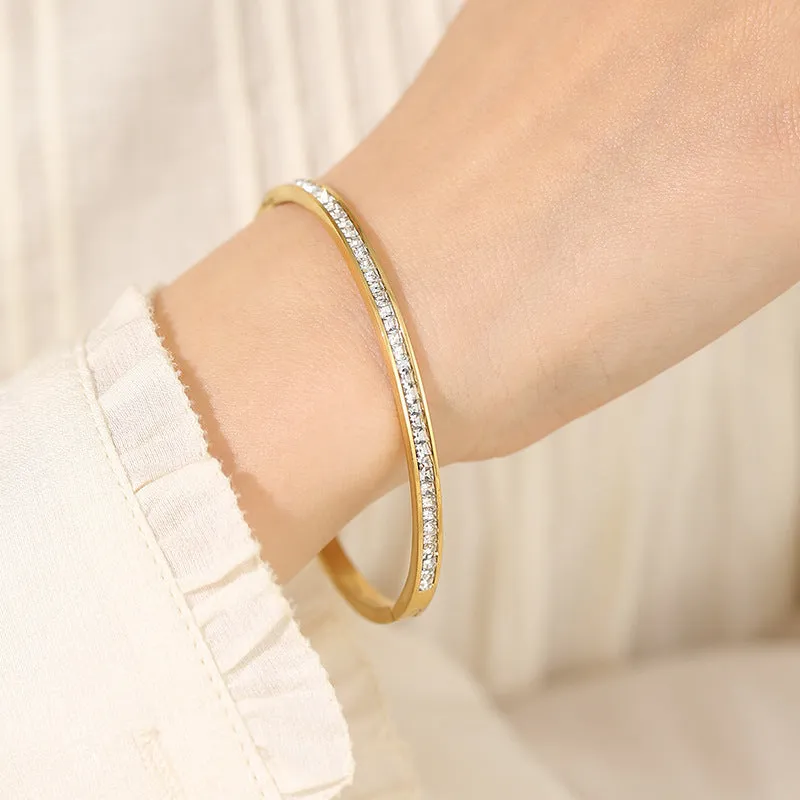 Wholesale Diamond Simple Titanium Steel Bracelet