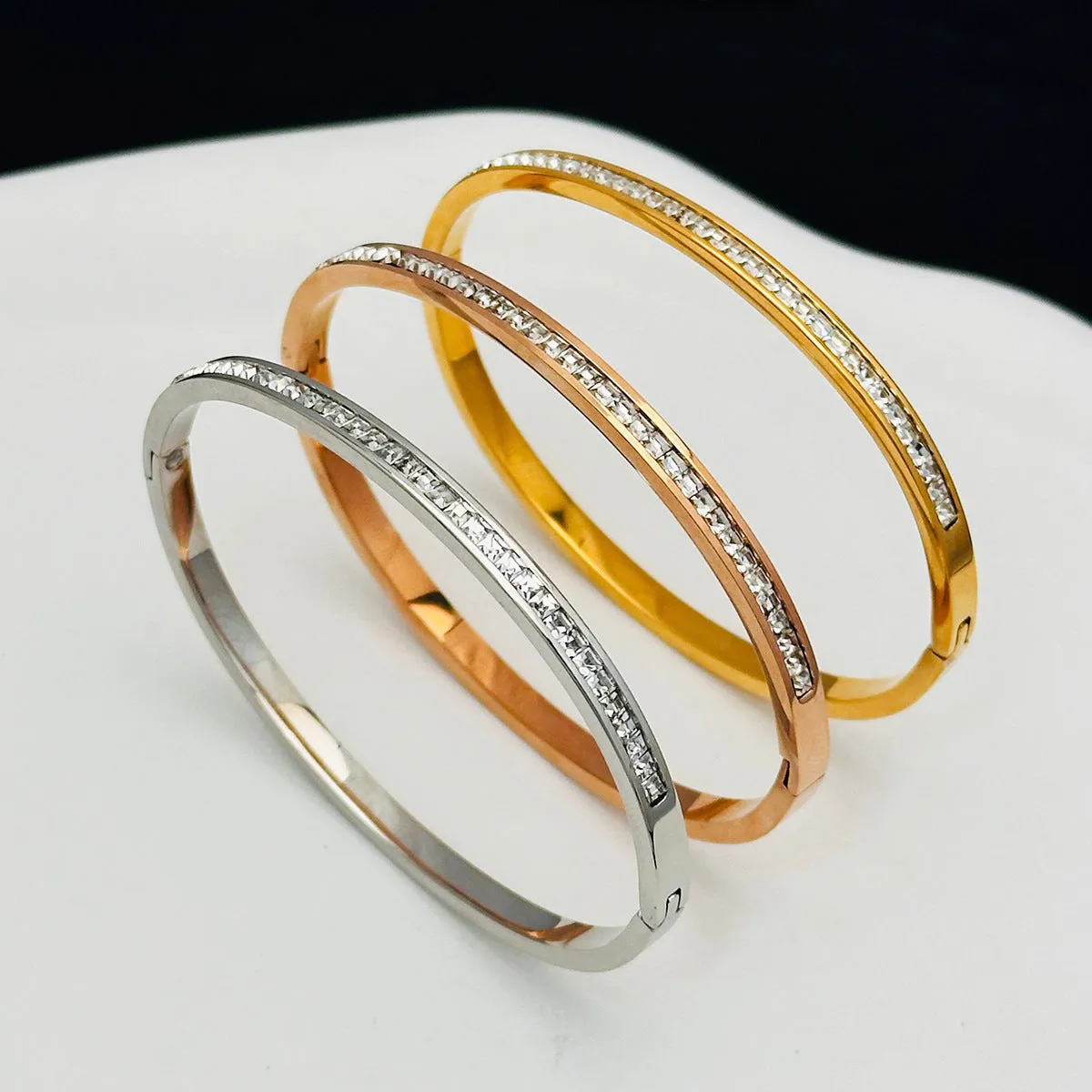 Wholesale Diamond Simple Titanium Steel Bracelet