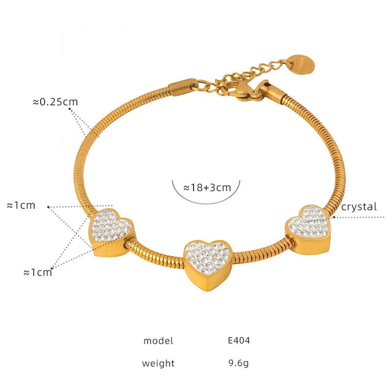 Wholesale Diamond Studded Titanium Steel Bracelet