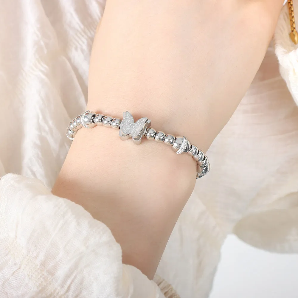 Wholesale Diamond Studded Titanium Steel Bracelet