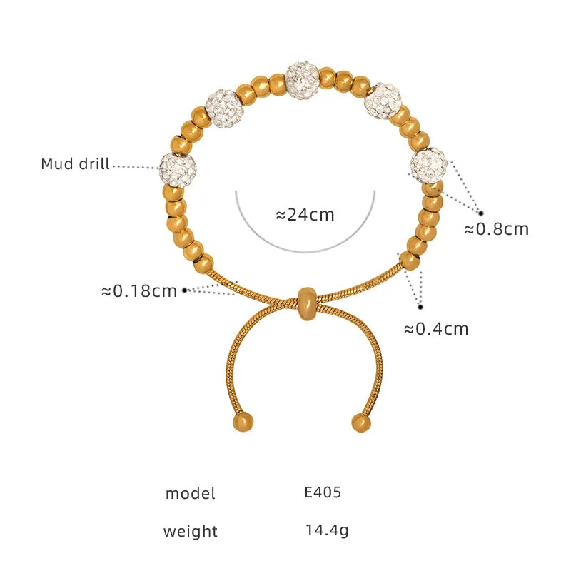 Wholesale Diamond Studded Titanium Steel Bracelet