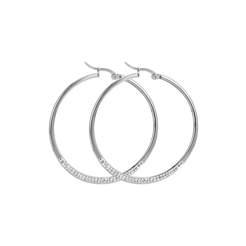 Wholesale Diamond Studded Titanium Steel Earrings