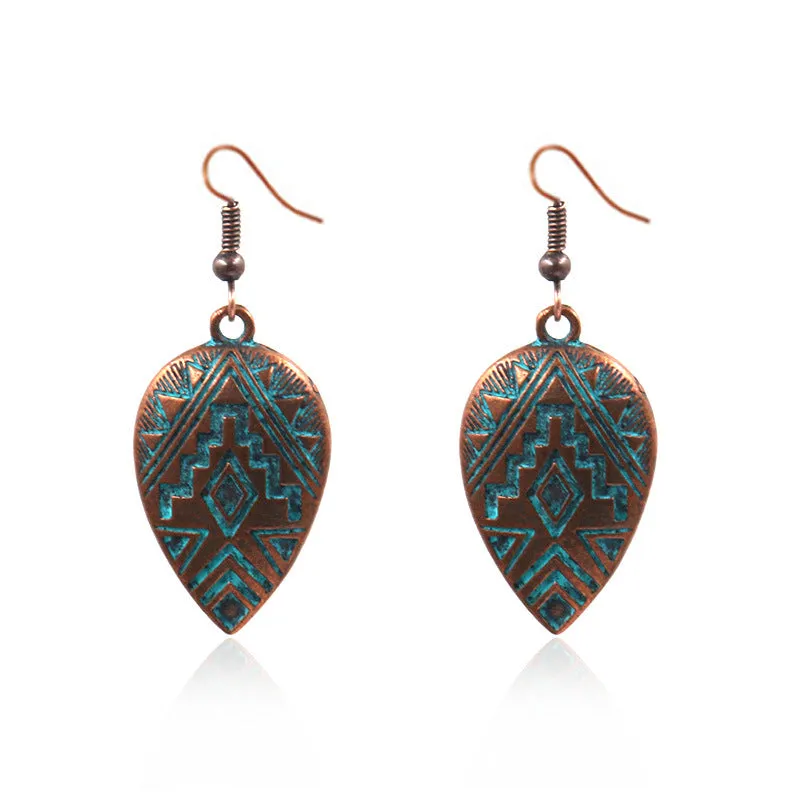 Wholesale Distressed Love Shape Alloy Pendant Hook Earrings