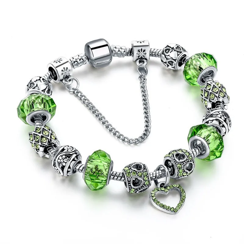 Wholesale Diy Crystal Love Platinum Bracelet