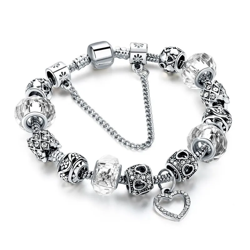 Wholesale Diy Crystal Love Platinum Bracelet
