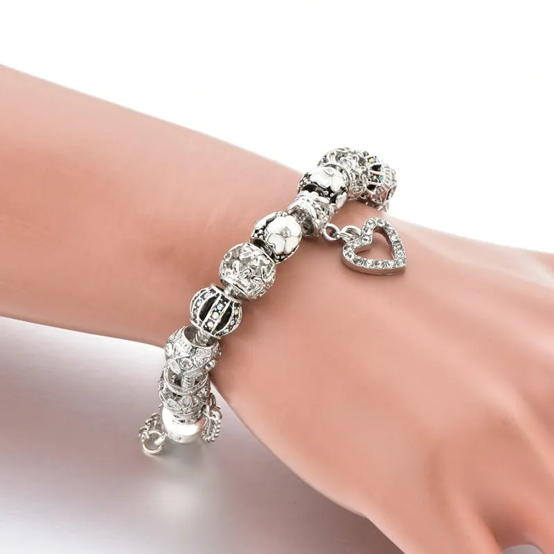 Wholesale DIY Hollow Flower Alloy Beaded Bracelets