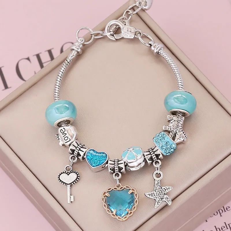 Wholesale DIY Love Crystal Glass Alloy Bracelet