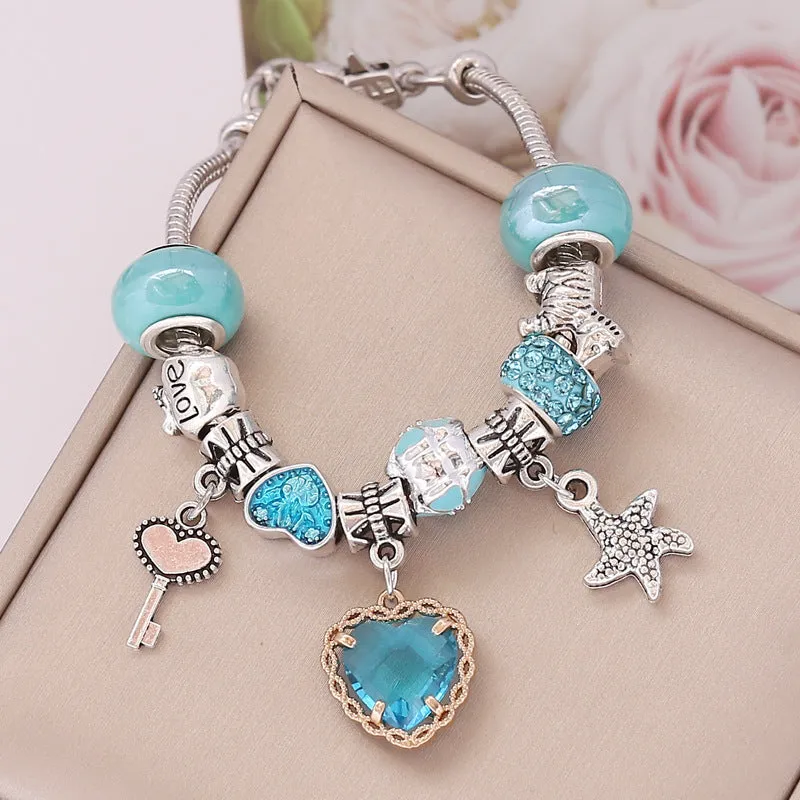 Wholesale DIY Love Crystal Glass Alloy Bracelet