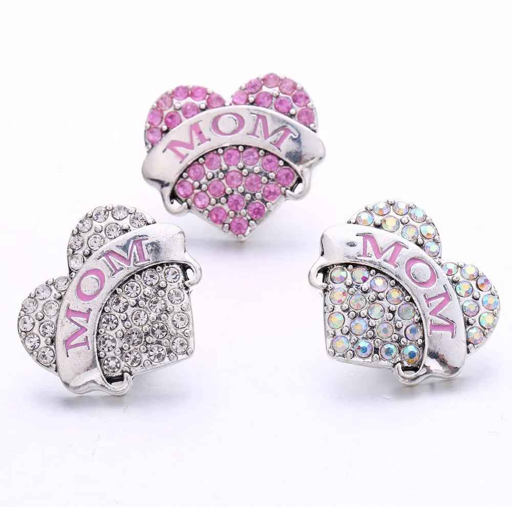 Wholesale Diy Snap Charm Alloy Diamond Bracelet Accessories Pendant Buckle
