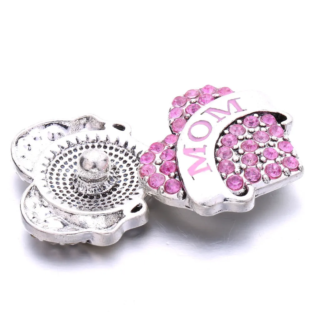 Wholesale Diy Snap Charm Alloy Diamond Bracelet Accessories Pendant Buckle