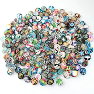 Wholesale DIY Snap Chrome Bracelets Alloy Pendants Glass Buttons