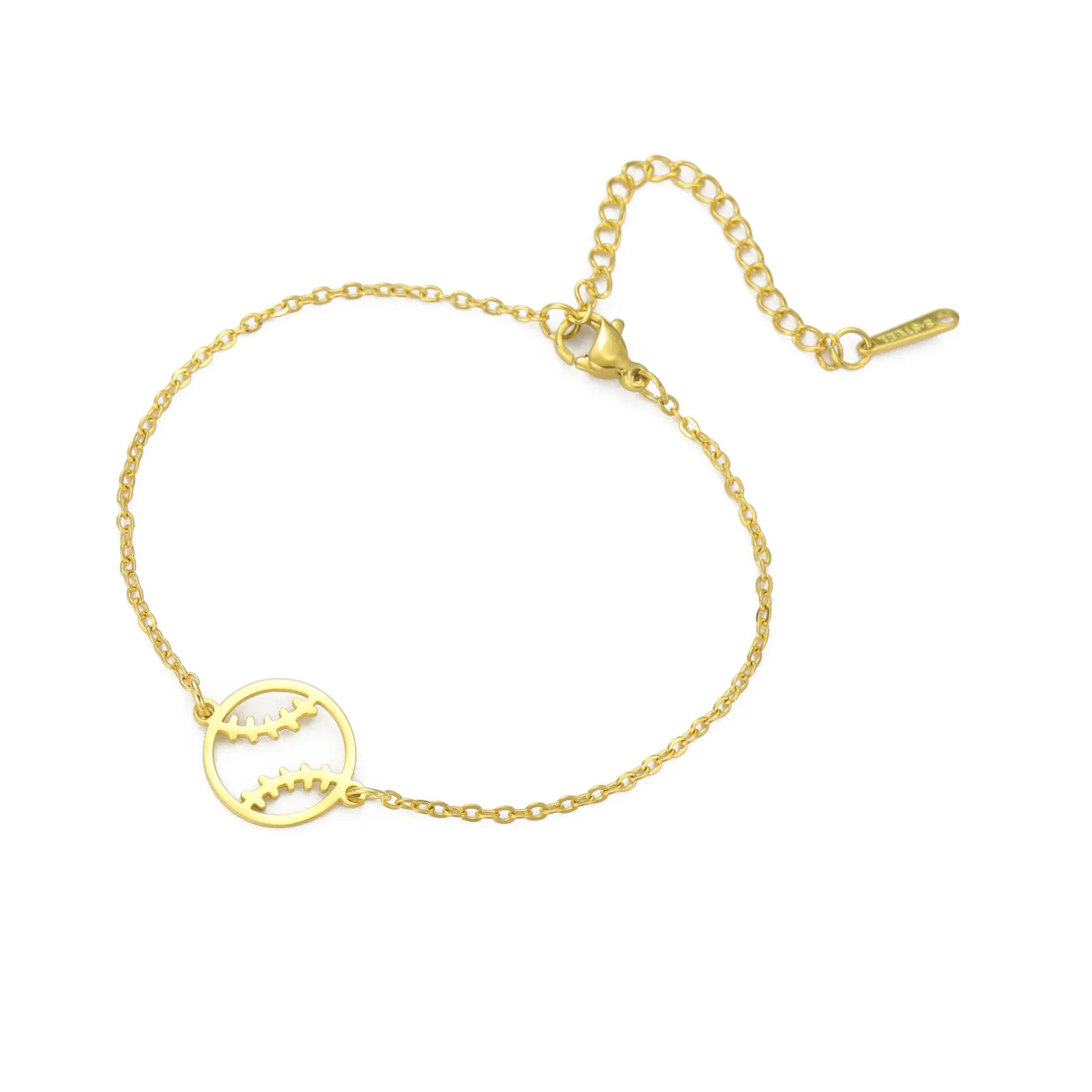 Wholesale Double Hole Volleyball Basketball Pendant Stainless Steel Bracelet