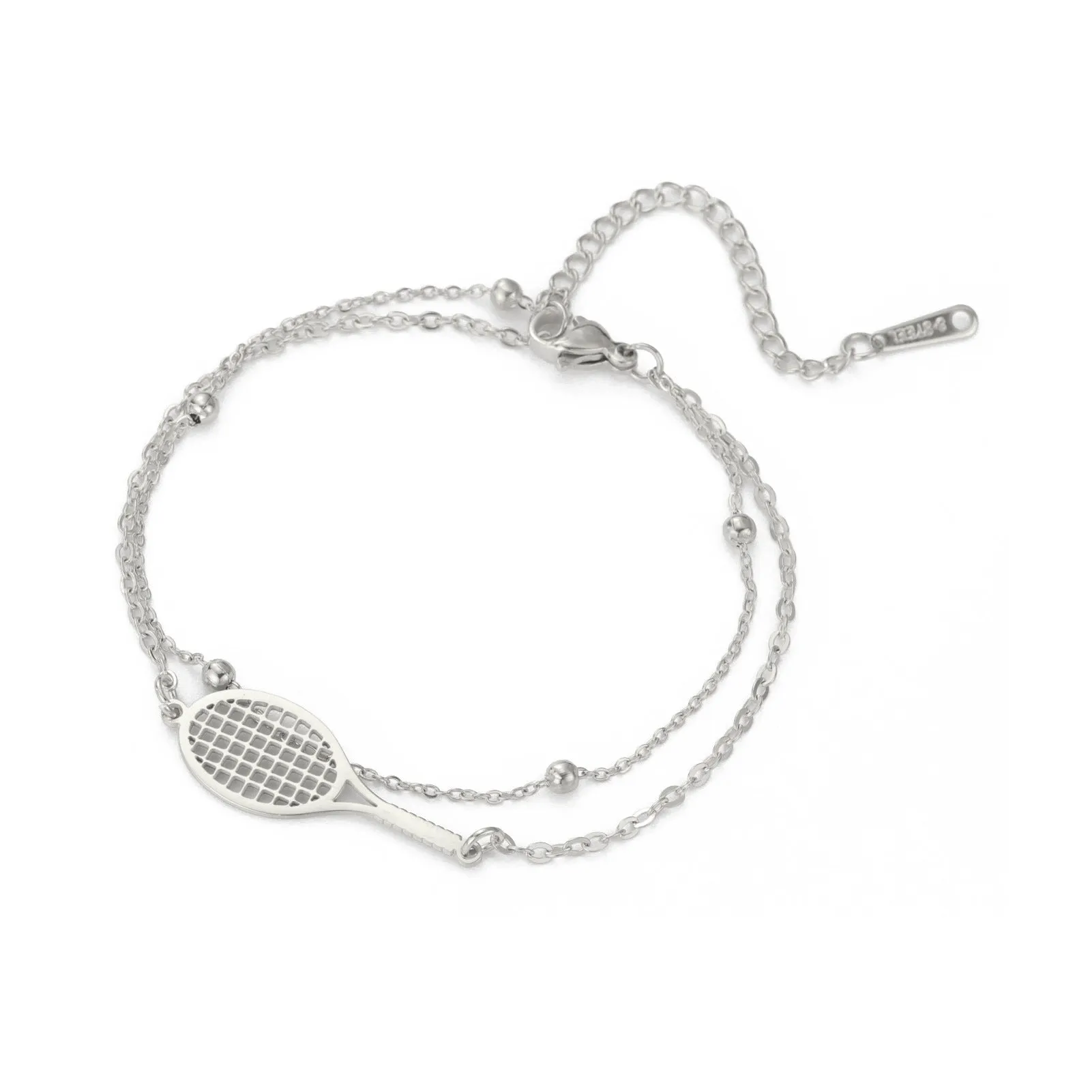 Wholesale Double Hole Volleyball Basketball Pendant Stainless Steel Bracelet