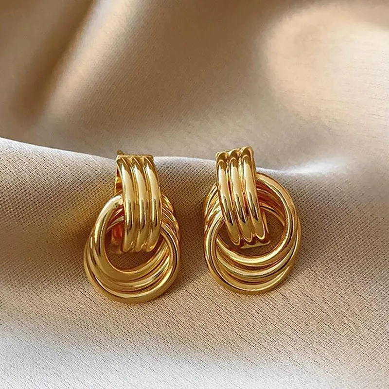 Wholesale Double-layer Geometric Fashion Versatile Earrings