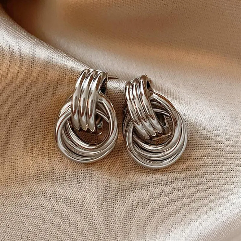 Wholesale Double-layer Geometric Fashion Versatile Earrings